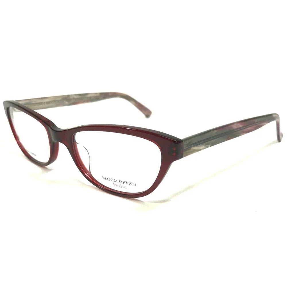 Bloom Optics Eyeglasses Frames CHARLOTTE BU Red Gray Green Marble Arms 49-17-140